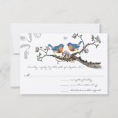  Bluebirds Blooming Branch Wedding RSVP (Voorkant)
