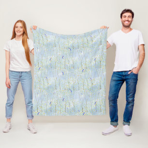 Bluebirds bomen en lucht fleece deken