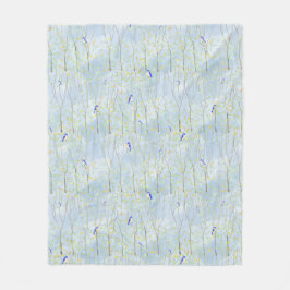 Bluebirds bomen en lucht fleece deken