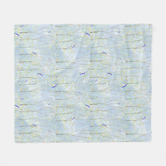 Bluebirds bomen en lucht fleece deken (Voorkant (Horizontaal))