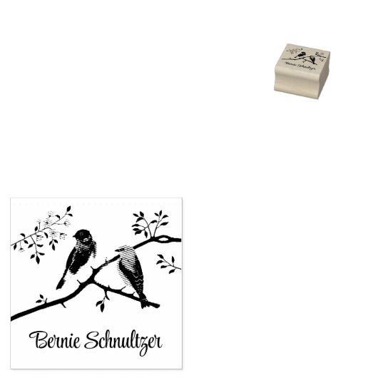 Bluebirds Custom Kleine Houten Stempel (Gestempeld)