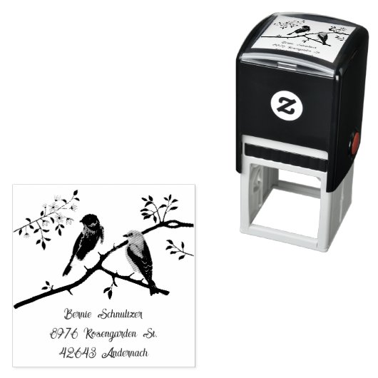 Bluebirds Custom Self Ink Stamp Zelfinktende Stempel (In situ)