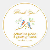 Bluebirds Envelope Seals Ronde Sticker (Voorkant)