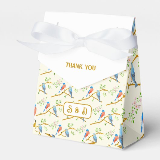 Bluebirds Favor Box Bedankdoosjes (Voorkant Zijde)