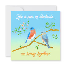 Bluebirds Flat Valentijnkaart Lichtblauw & Groen