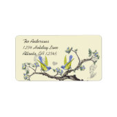  Bluebirds Geel & Blauw RSVP Etiket (Voorkant)