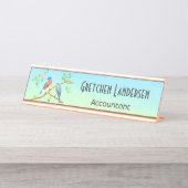 Bluebirds Naam Bord Bureau Naambordje (Voorkant)