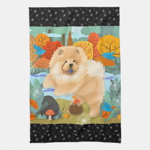 BLUEBIRDS OF HAPPINESS CHOW Keuken of Show Handdoe Theedoek