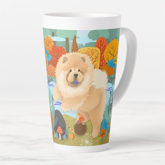 BLUEBIRDS OF HAPPINESS Chow Latte Mok met tekst (Rechterhoek)