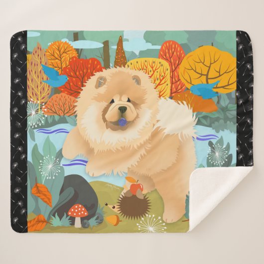 BLUEBIRDS OF HAPPINESS Chow sherpa deken (Voorkant (horizontaal))