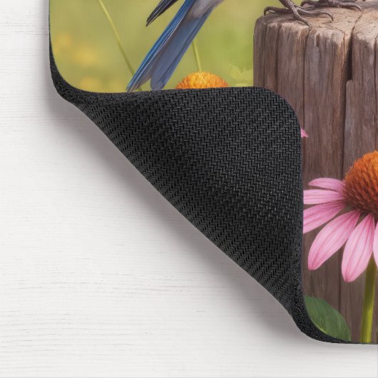 Bluebirds On a Fence Post Muismat (Hoek)