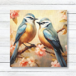 Bluebirds op Cherry Blossom Natuur Lover Canvas Afdruk