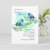 Bluebirds op een Branch Uitnodiging (Staand voorkant)