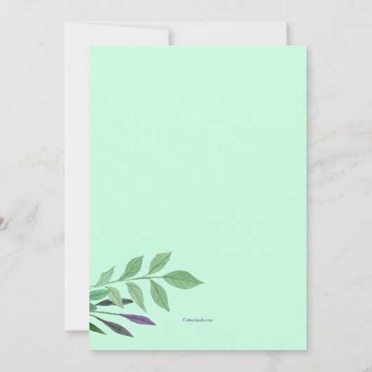 Bluebirds op een Branch Uitnodiging (Achterkant)