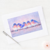 BLUEBIRDS op een DRAAD van SHARON SHARPE Rechthoekige Sticker (Envelop)