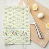 bluebirds pair theedoek (Quarter Fold)