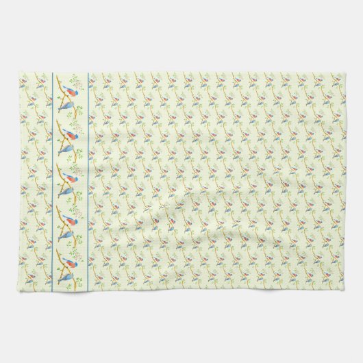 bluebirds pair theedoek (Horizontaal)