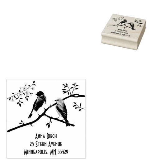 Bluebirds Rubber Stamp Rubberstempel (Gestempeld)