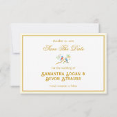 Bluebirds Save The Date Wedding Announcement Kaart (Voorkant)