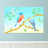 Bluebirds Streched Canvas (Insitu (Houten vloer))