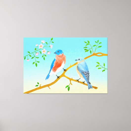 Bluebirds Streched Canvas (Voorkant)