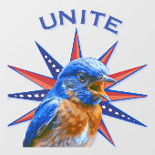 Bluebirds UNITE Window Cling (lijm aan de voorkant Raamsticker (Vel)