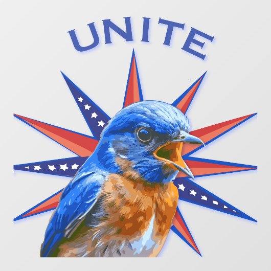 Bluebirds UNITE Window Cling (lijm aan de voorkant Raamsticker (Vel)
