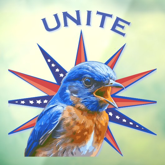 Bluebirds UNITE Window Cling (lijm aan de voorkant Raamsticker (Vel 3)