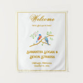 Bluebirds Wedding Backdrop Wandkleed (Voorkant)