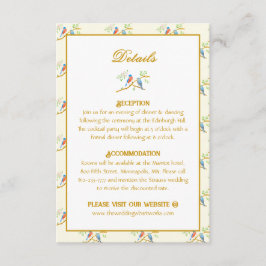 Bluebirds Wedding Informatiekaartje
