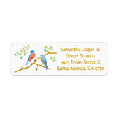 Bluebirds Wedding Return Address Labels (Voorkant)