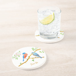 Bluebirds Wit Zandsteen Rond Onderzetter