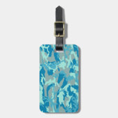 BlueBlast Camo Pattern Bagagelabel (Voorkant verticaal)