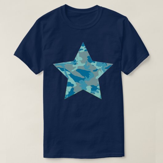 BlueBlast Camo Pattern Star T-shirt (Design voorkant)
