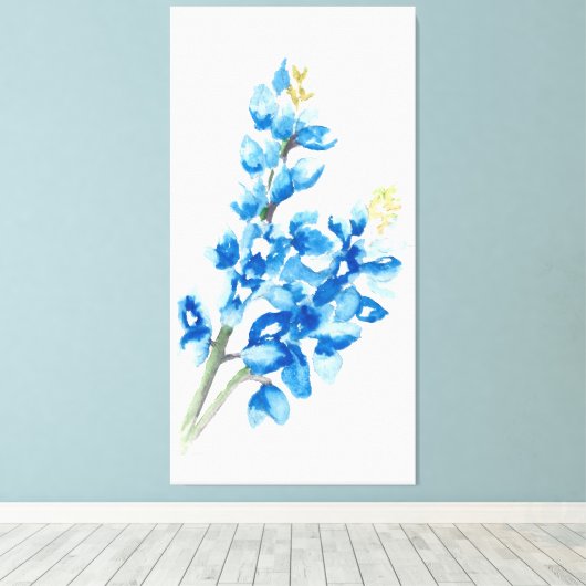 Bluebonnet 4 Stretted Canvas Print (Insitu (Houten vloer))