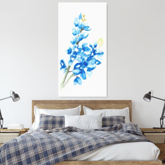 Bluebonnet 4 Stretted Canvas Print (Insitu (Slaapkamer))