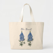 Bluebonnet Artistic Lupine Floral Design  Grote Tote Bag (Voorkant)
