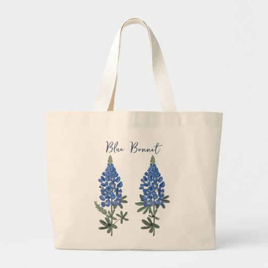 Bluebonnet Artistic Lupine Floral Design  Grote Tote Bag (Voorkant)