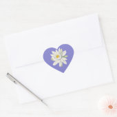 Bluebonnet Blauw-Paarse met Witte Waterlelie Hart Sticker (Envelop)