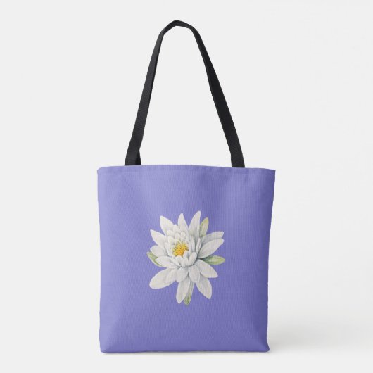 Bluebonnet Blauw-Paarse met witte waterlelie Tote Bag (Achterkant)