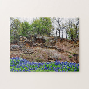 Bluebonnet Bloem Blauw Bloemen Berg Puzzel Legpuzzel