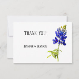 Bluebonnet Bloemen op Wit, Trouwkaart Bedankt