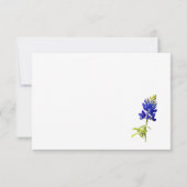 Bluebonnet Bloemen op Wit, Trouwkaart Bedankt (Achterkant)