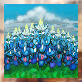 Bluebonnet Country Scene Window Cling Raamsticker (Vel 2)