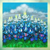 Bluebonnet Country Scene Window Cling Raamsticker (Vel 3)