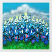 Bluebonnet Country Scene Window Cling Raamsticker (Vel)