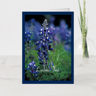 Bluebonnet Field Blue Flower, staat Texas Folie Wenskaart