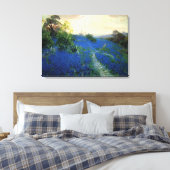 Bluebonnet Field, Julian Onderdonk schilderij Canvas Afdruk (Insitu (Slaapkamer))
