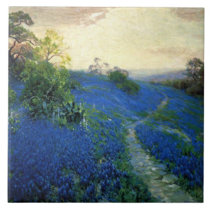 Bluebonnet Field, Julian Onderdonk schilderij, Tegeltje