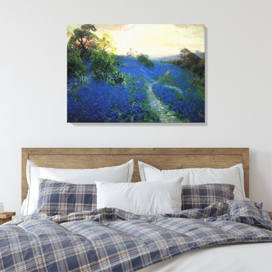 Bluebonnet Field, schilderij van Julian Onderdonk Canvas Afdruk (Insitu (Slaapkamer))